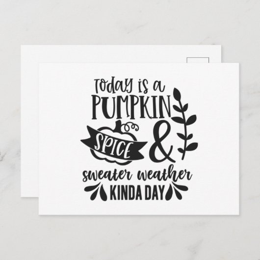 今日はカボチャのスパイスとセーターの天気予報 ポストカード (正面/裏面)