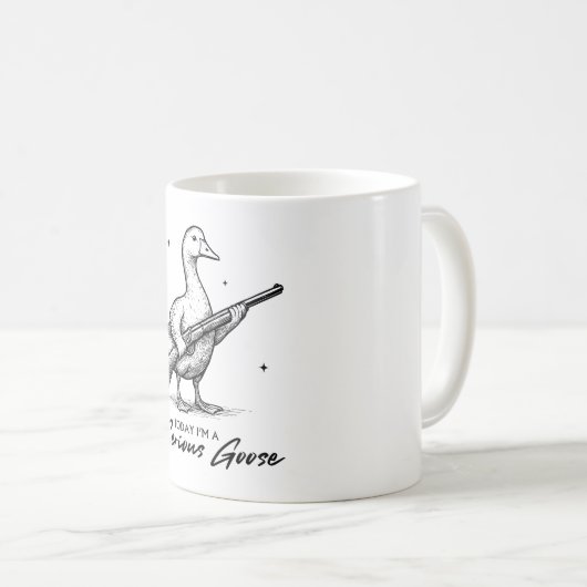 今日はガンのマジなガチョウだ コーヒーマグカップ (正面右)