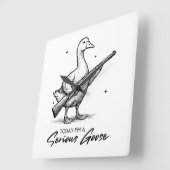 今日はガンのマジなガチョウだ スクエア壁時計 (傾斜)