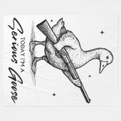 今日はガンのマジなガチョウだ フリースブランケット (正面(横))