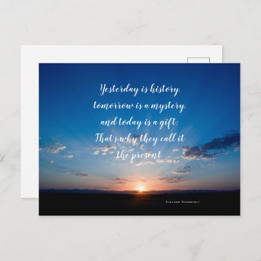 今日はギフトの日の出の感動的な引用文です ポストカード (正面/裏面)