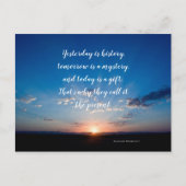 今日はギフトの日の出の感動的な引用文です ポストカード (正面)