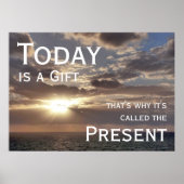 今日はギフト、サンライズやる気を起こさせる ポスター (正面)