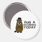 今日はグラウンドホッグを抱き締める マグネット (正面/裏面)