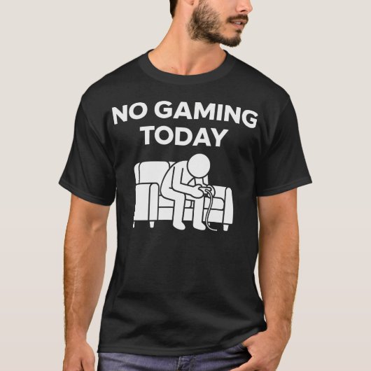 今日はゲームしない 楽しい 悲しい Tシャツ (正面)