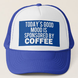 今日はコーヒー、おもしろいで青い帽子によって後援されます キャップ