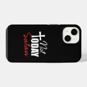今日はサタンに負けない 黒 iPhoneケース (裏面横)