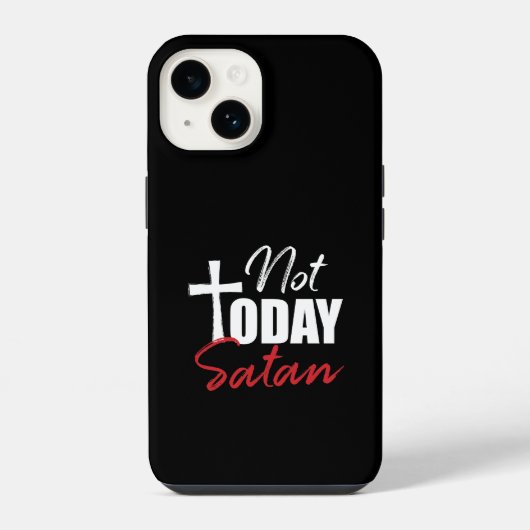 今日はサタンに負けない 黒 iPhoneケース (裏面)