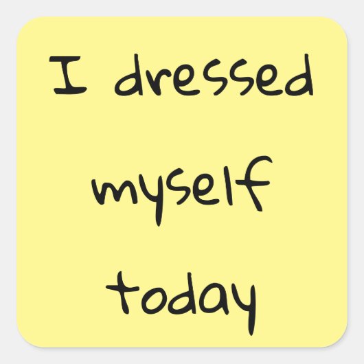 今日はステッカーを着た スクエアシール (正面)