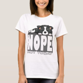 今日はダメだよ かわいい眠りボーダーコリー Tシャツ