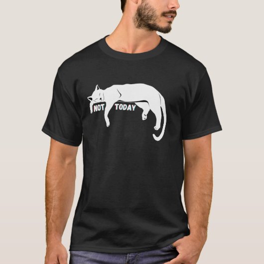 今日はダメだニャン 眠い ネコ 猫 キティ 派手め 可愛い Tシャツ (正面)