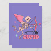 今日はダメよキューピッド 面白い反バレンタイン シーズンカード (正面/裏面)