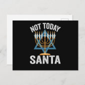 今日はダメよサンタ ユダヤ教 ハヌカ 祭り メノーラ ポストカード (正面/裏面)