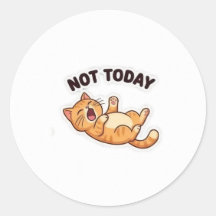 今日はダメ!かわいいおこりんぼネコのステッカー