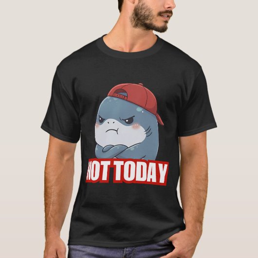今日はダメ！かわいいシャークちゃん Tシャツ (正面)