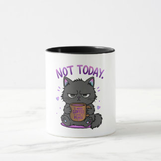 今日はダメ グランピーキャット コーヒー好き かわいい 面白い 猫 マグカップ