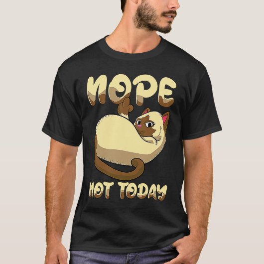 今日はダメ 中指を立てる猫 Tシャツ (正面)