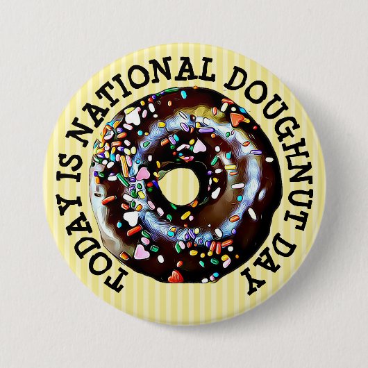 今日はナショナルドーナツデイボタン 缶バッジ (正面)