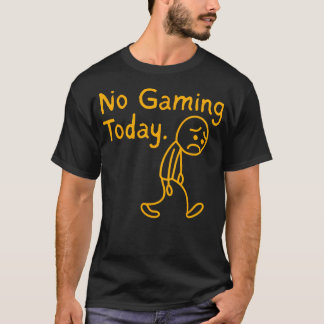 今日はノーゲームデー 笑える悲しいスティックマンゲーマー動画 Tシャツ