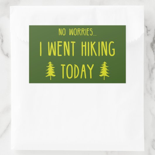 今日はハイキングに行った 長方形シール (バッグ)