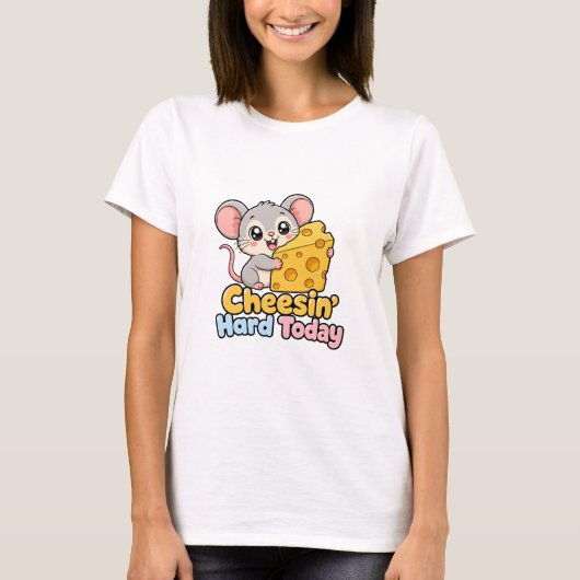 今日はハードにチーズで笑顔 Tシャツ (正面)