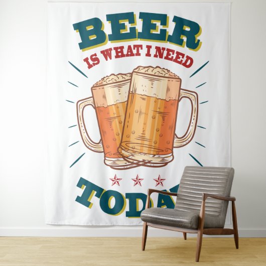 今日はビールが必要なんだ、ヴィンテージのポスター。 タペストリー (インサイチュ)