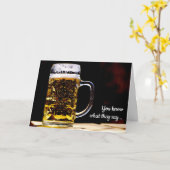 今日はビール、明日の誕生日カードに行く カード (黄色い花)