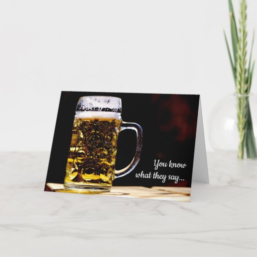 今日はビール、明日の誕生日カードに行く カード (正面)