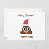 今日はブラウン絵文字おもしろいメリークリスマス シーズンポストカード (正面/裏面)