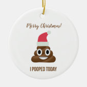 今日はブラウン絵文字おもしろいメリークリスマス セラミックオーナメント (正面)