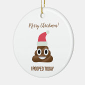 今日はブラウン絵文字おもしろいメリークリスマス セラミックオーナメント (左)