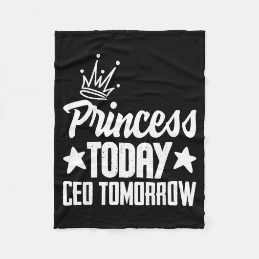 今日はプリンセス、明日はCEO、女ボスを勇気づける フリースブランケット (正面)