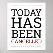 今日はポスターを取りやめた ポスター (正面)