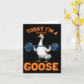 今日はマジなガチョウおもしろいボディビルFだ カード (黄色い花)