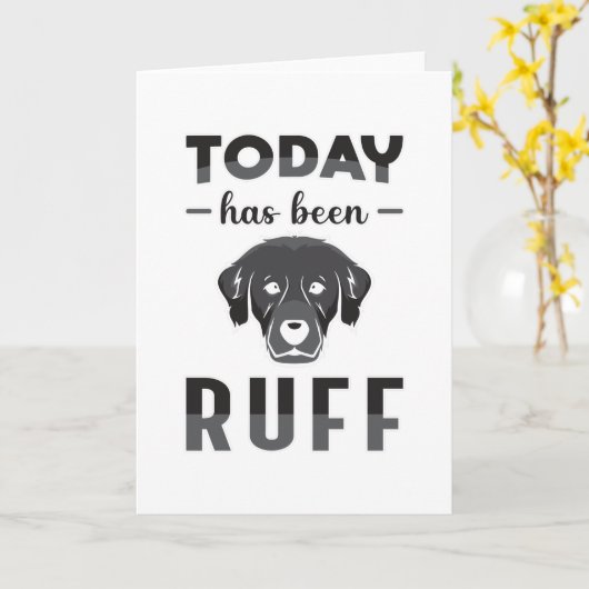 今日はラフretriever犬の恋人パピーされている カード (黄色い花)