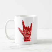 今日はロックだ Hand ポーズ グランジマグ コーヒーマグカップ (左)