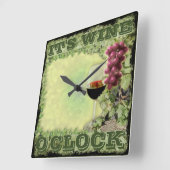 今日はワインだ スクエア壁時計 (傾斜)