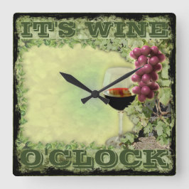 今日はワインだ スクエア壁時計