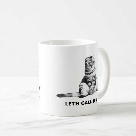 今日は一日と言おうおもしろい コーヒーマグカップ (正面右)