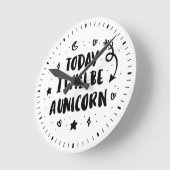 今日は一角獣になる ラウンド壁時計 (傾斜)
