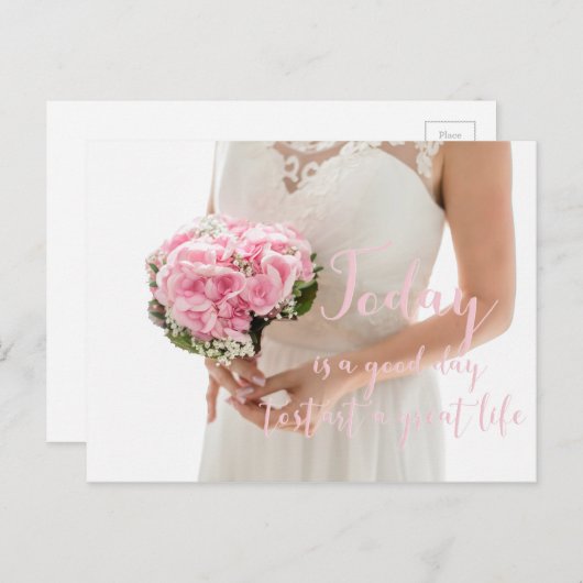 今日は人生を始める素晴らしよい日だ結婚 ポストカード (正面/裏面)