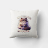 今日は人間のおもしろい不機嫌な猫装飾用クッション クッション (裏面)