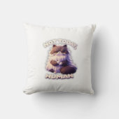 今日は人間のおもしろい不機嫌な猫装飾用クッション クッション (正面)