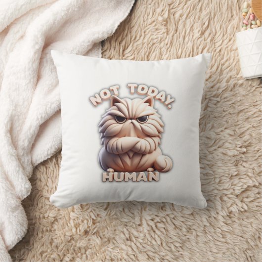 今日は人間のぶつぶつ猫の装飾用クッションおもしろい気分 クッション (ブランケット)