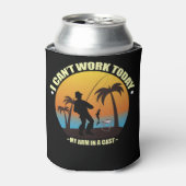 今日は仕事にならない、腕がギプスだよ - 漁師 缶クーラー (缶正面)