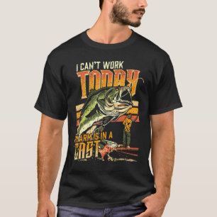 今日は仕事に行けない 腕がギプスだから フィッシング ク Tシャツ