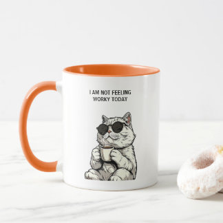 今日は仕事モードじゃないにゃ。かっこいいコーヒー猫ベスト マグカップ