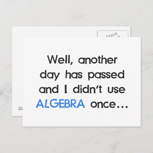 今日は代数を使わなかった ポストカード (正面/裏面)
