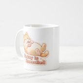 今日は休み かわいいネコのマグカップ コーヒーマグカップ (正面左)