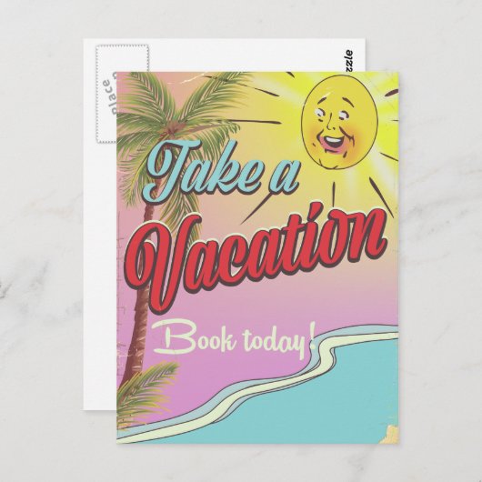 今日は休暇中の本を持って行け ポストカード (正面/裏面)